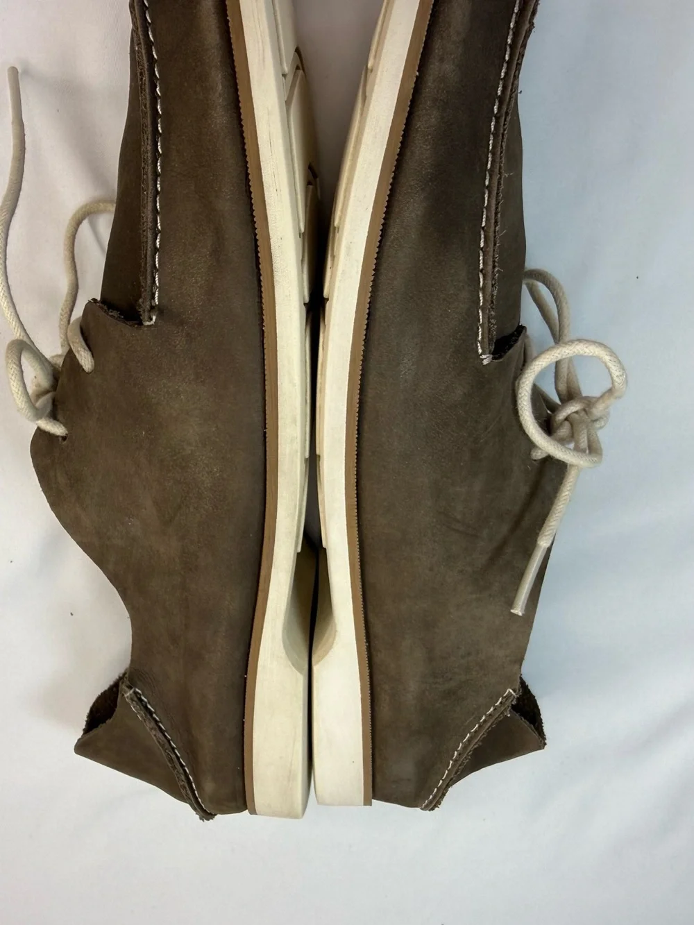 Olukai Holokai Men’s Size 9 Brown Leather Casual Lace-Up Shoes Drop-in Heel EUC